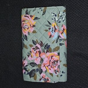 Vera Bradley Rosy Outlook Iconic Trifold Clutch Wallet